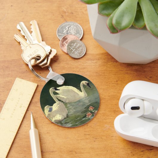 ヴィンテージ野鳥ビクトリアン白鳥 キーホルダー (デスク)