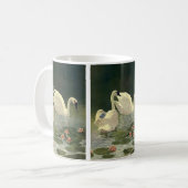 ヴィンテージ野鳥ビクトリアン白鳥 コーヒーマグカップ (正面左)