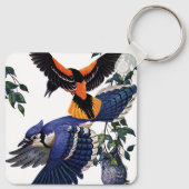 ヴィンテージ野鳥Blue Jays 飛んでいる キーホルダー (裏面)