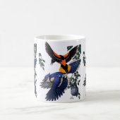 ヴィンテージ野鳥Blue Jays 飛んでいる コーヒーマグカップ (中央)