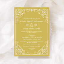 ヴィンテージ金ゴールドおよびアイボリー結婚アールデコ