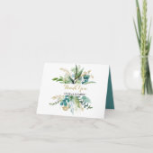 ヴィンテージ金ゴールドおよびグリーンユーカリサンキューカード サンキューカード (正面)