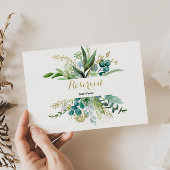 ヴィンテージ金ゴールドおよびグリーンユーカリ予約標識