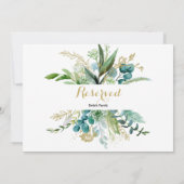 ヴィンテージ金ゴールドおよびグリーンユーカリ予約標識 (裏面)