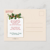 ヴィンテージ金ゴールドがサンタを飾り子どもたち ポストカード (裏面)