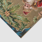 ヴィンテージ金ゴールドがサンタを飾り子どもたち 薄葉紙 (詳細)