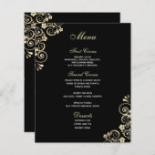 ヴィンテージ金ゴールドがブラックバジェットのメ結婚ニューで旋回 (正面/裏面)