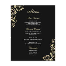 ヴィンテージ金ゴールドがブラックバジェットのメ結婚ニューで旋回