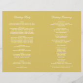 ヴィンテージ金ゴールドとアイボリーアールデコ結婚式 プログラム (裏面)