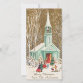 ヴィンテージ金ゴールドとグリーンカスタム教会 シーズンカード (正面)