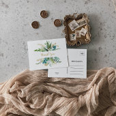 ヴィンテージ金ゴールドとグリーンユーカリありがとう ポストカード