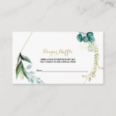 ヴィンテージ金ゴールドとグリーンユーカリおむつラッフル エンクロージャーカード (正面)