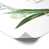 ヴィンテージ金ゴールドとグリーンユーカリプタスウェルカム結婚ズ ポスター (角)