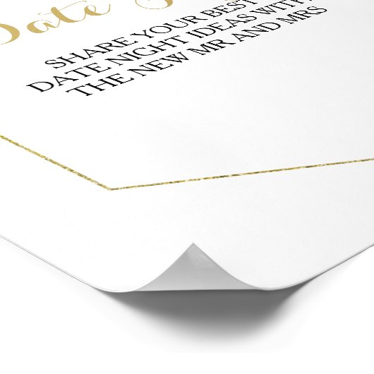 ヴィンテージ金ゴールドとグリーンユーカリ日付ジャールサイン ポスター (角)