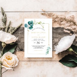 ヴィンテージ金ゴールドとグリーンユーカリ結婚プス 招待状<br><div class="desc">このヴィンテージ金ゴールドおよび緑色ユーカリ結婚式招待状はの用途にシンプル最適結婚である。デザインは手の色彩の鮮やか水色の金ゴールド、緑の葉と花を岩や幾何学的な枠に巧みに配置してエレガントいる。</div>