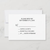 ヴィンテージ金ゴールドとグリーンユーカリ結婚式Rsvp 出欠カード (裏面)