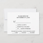 ヴィンテージ金ゴールドとグリーンユーカリMenu Choice Rsvp (裏面)