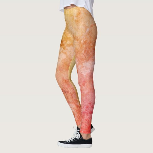 ヴィンテージ金ゴールドとコーラルレインボーデザイン レギンス (左)