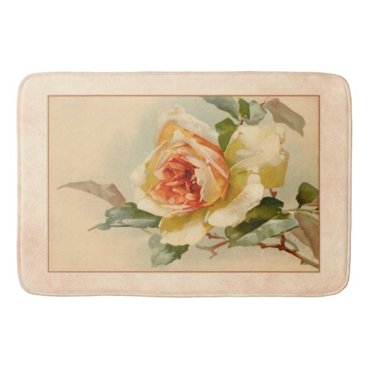 ヴィンテージ金ゴールドとサンゴバラ バスマット (正面)