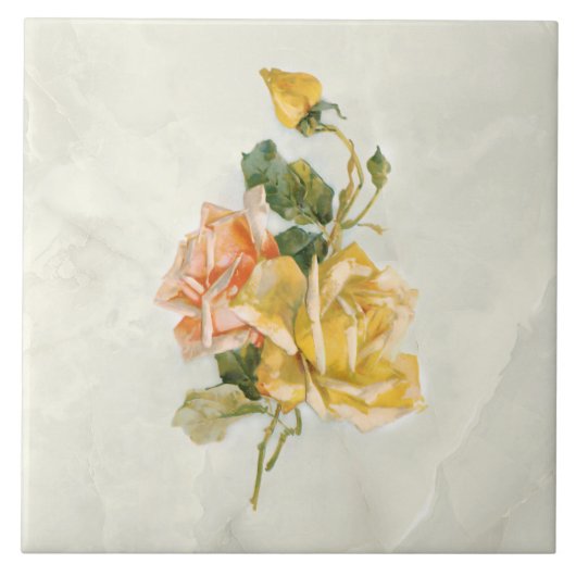 ヴィンテージ金ゴールドとサーモンバラオンマーブルBG タイル (正面)