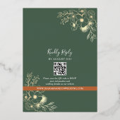 ヴィンテージ金ゴールドとテラコッタ結婚のQRコード 箔招待状 (裏面)