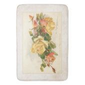 ヴィンテージ金ゴールドとピンクローズ バスマット (正面縦)