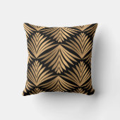 ヴィンテージ金ゴールドとブラックギャツビーレトロアールデコ クッション (裏面)