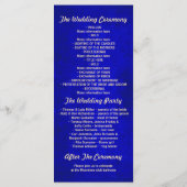 ヴィンテージ金ゴールドとブルーウェディングプログラム プログラム (裏面)