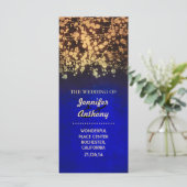 ヴィンテージ金ゴールドとブルーウェディングプログラム プログラム (スタンド正面)