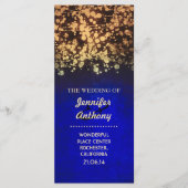 ヴィンテージ金ゴールドとブルーウェディングプログラム プログラム (正面)