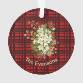 ヴィンテージ金ゴールドとホワイトブーケのクリスマスプレド オーナメント (裏面)