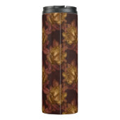 ヴィンテージ金ゴールドとマルーン秋の花柄 タンブラー (裏面)