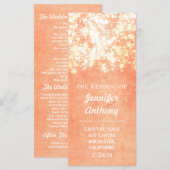 ヴィンテージ金ゴールドと桃の結婚式 プログラム (正面/裏面)