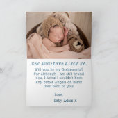 ヴィンテージ金ゴールドと海軍のゴッドペアレンツ提案 カード (内部)