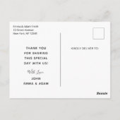 ヴィンテージ金ゴールドと海軍バプテスマありがとう ポストカード (裏面)