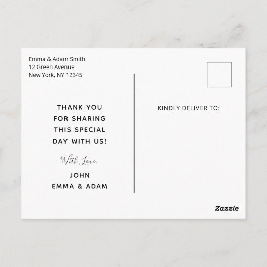 ヴィンテージ金ゴールドと海軍バプテスマありがとう ポストカード (裏面)