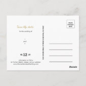 ヴィンテージ金ゴールドと緑のユーカリ日付を保存 ポストカード (裏面)