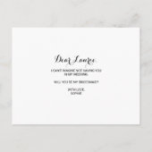 ヴィンテージ金ゴールドと緑ユーカリの花嫁 インビテーションポストカード (裏面)