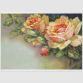 ヴィンテージ金ゴールドと赤面バラ 薄葉紙 (正面)