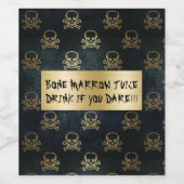 ヴィンテージ金ゴールドと黒海賊スカルと骨 ワインラベル (シングルラベル)