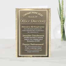 ヴィンテージ金ゴールドの退職サイン – Office Humor