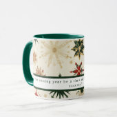 ヴィンテージ金ゴールドの雪片パタパーソナライズされたーン マグカップ (正面左)