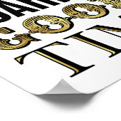 ヴィンテージ金ゴールドは激しい良い時間標識プリントを持つ ポスター (角)