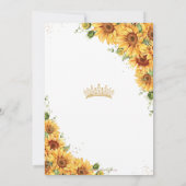 ヴィンテージ金ゴールドひまわりイエローフローラキンセアニラ 招待状 (裏面)