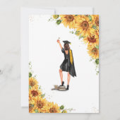 ヴィンテージ金ゴールドひまわり卒業ブルネットガール 招待状 (裏面)