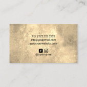 ヴィンテージ金ゴールドアガテメイクアップアーティストヘア美しいサロン 名刺 (裏面)