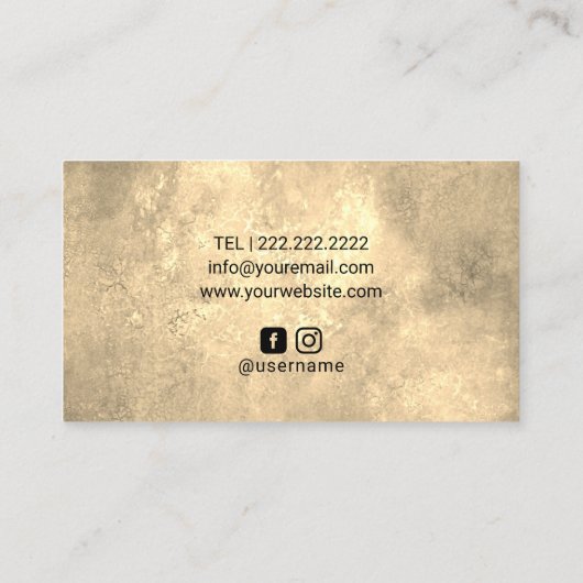 ヴィンテージ金ゴールドアガテメイクアップアーティストヘア美しいサロン 名刺 (裏面)