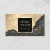 ヴィンテージ金ゴールドアガテメイクアップアーティストヘア美しいサロン 名刺 (正面)