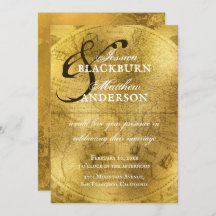 ヴィンテージ金ゴールドアンティークオールドワールド結婚マップ