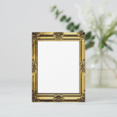 ヴィンテージ金ゴールドアンティークスクロール写真フレーム ポストカード (スタンド正面)